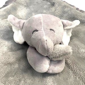 Carters Elephant Lovely Gray Square Snuggle Toy Security Blanket Plush Soft 2016